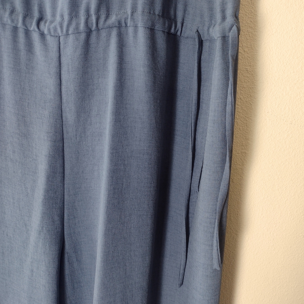 NAP Loungewear Drawstring Relaxed Fit Square Neck Wide Leg Jumpsuit Blue Size M - Picture 12 of 16